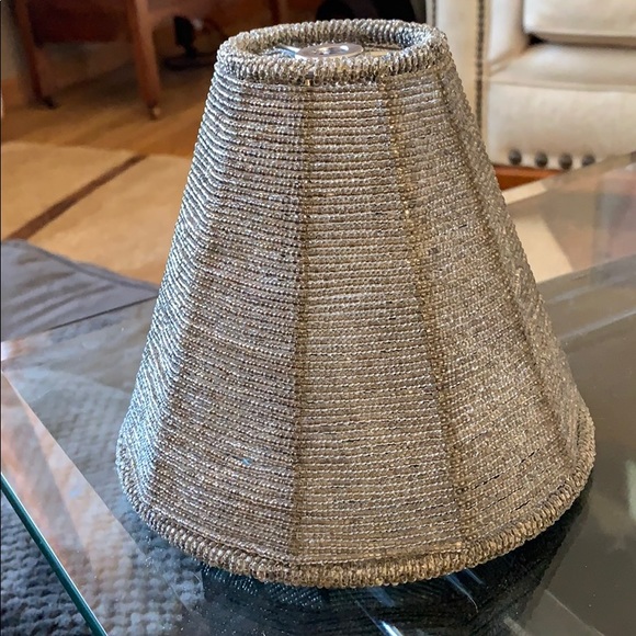 Other - Art Glass beaded brown/pewter lampshade